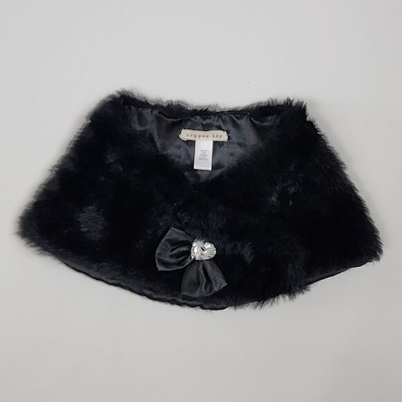 Copper Key Black Faux Fur Shawl - Picture 1 of 6